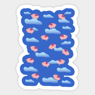 Flying pigs in the daytime Sticker